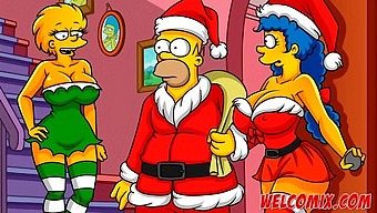 Santa Simpson'S Naughty List: Husband Gives Wife To Beggars In Hentai Christmas Fantasy