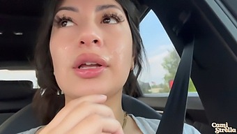 Public Humiliation: Latina Gets Facial Cum After Giving A Mind-Blowing Blowjob