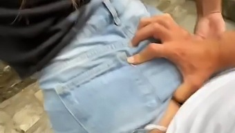Young Girl Nearly Exposed While Having Sex In A Popular Tourist Destination - Thrilling Outdoor Encounter.