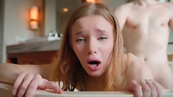 Russian Step Sister Caught In Bathroom By Brother