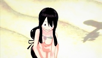 Tsuyu Asui In A Sultry Bathing Suit Craves Intimacy On The Shore - My Hero Academia
