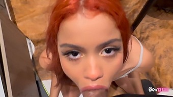 Redhead Teen Gives A Sensual Blowjob In Exchange For Cash
