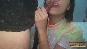 Brazilian Brunette'S Mouth Gets Filled With Semen