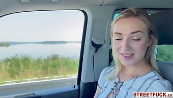 Horny Blonde Babe Hitchhiking Gets A Ride And A Wild Ride