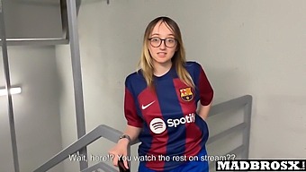 Barcelona Fan Gets Anal Sex From Psg Enthusiasts In The Stadium Hallways!